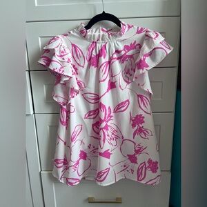 Entro Floral Pink and White Top
